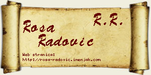 Rosa Radović vizit kartica